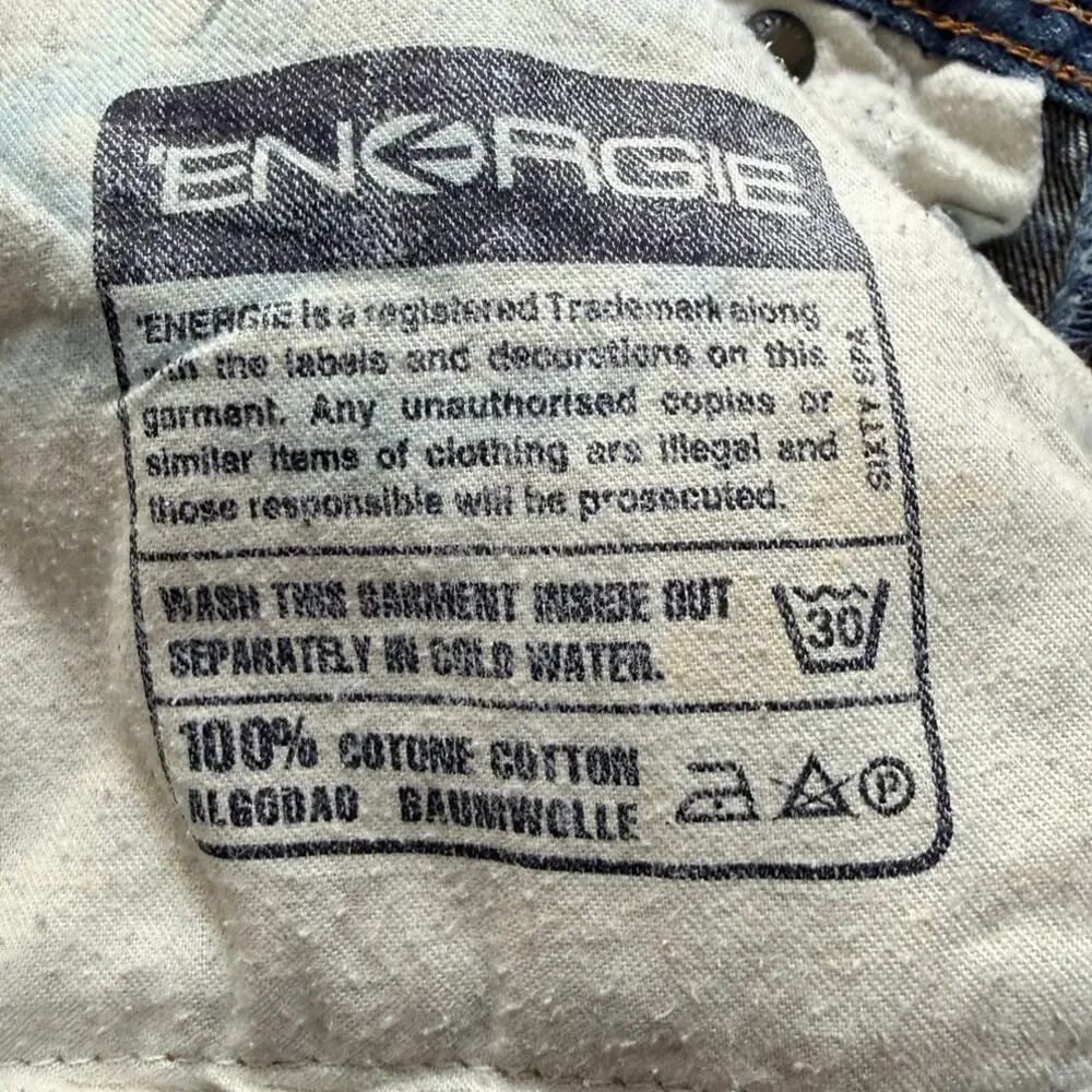 Vintage Energie Jeans Men's 33X34 Justin Distressed Jeans Straight Fit Y2K